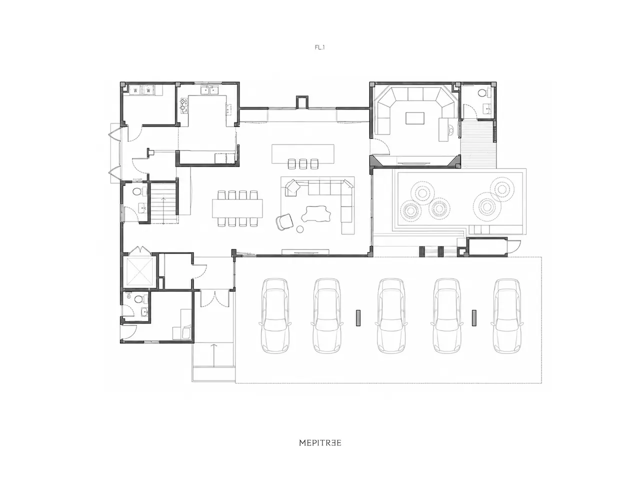 แปลนชั้นหนึ่งของ Beauty and the Beast Residence