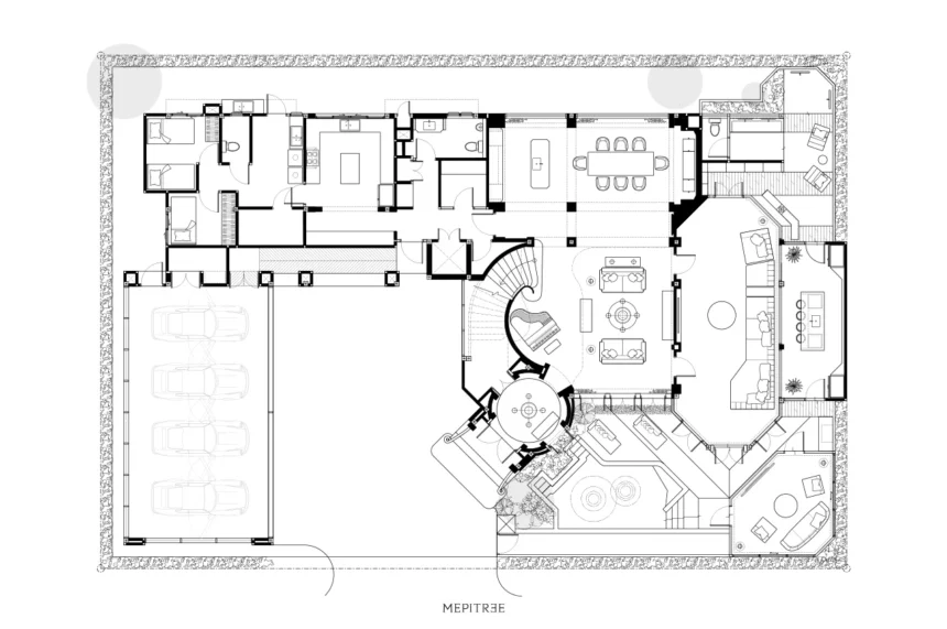 First-floor plan of The Hypercar Sanctuary residence by MEPITREE