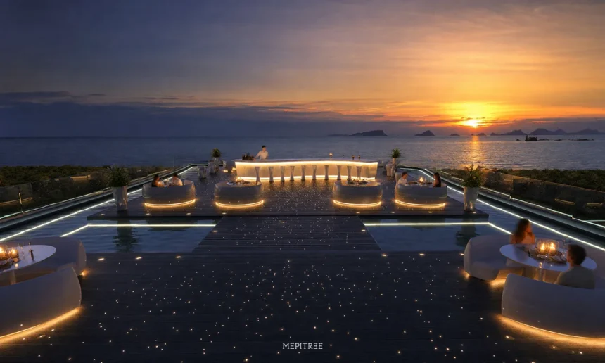 Rooftop Bar ของ Le Kamala กับ Starry Fiber-Optic Deck และทัศนียภาพพระอาทิตย์ตกเหนือทะเล