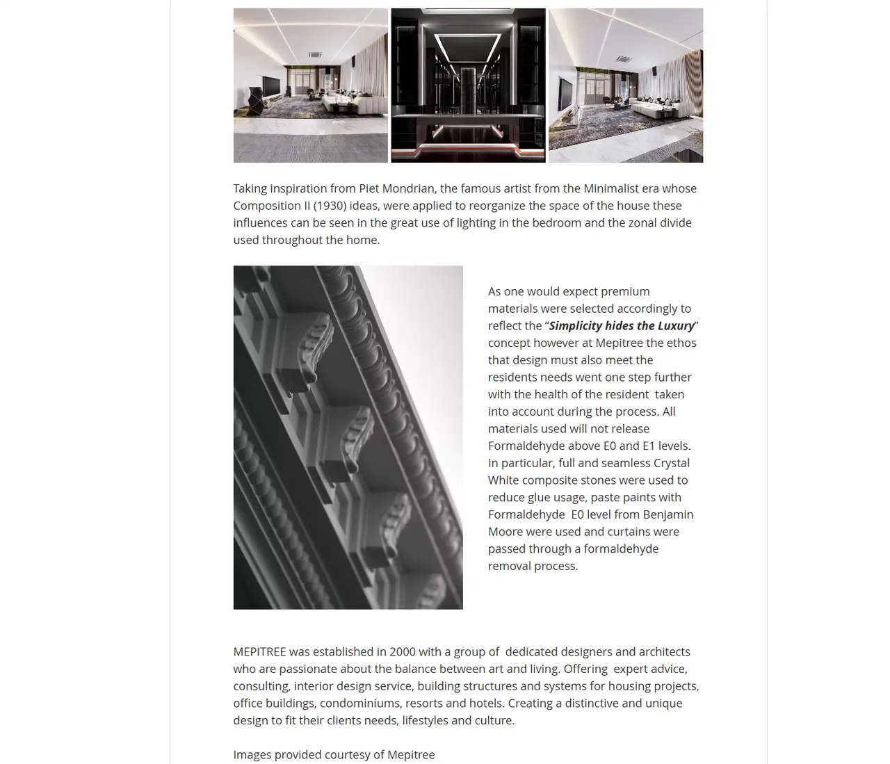 Billions Luxury Portal นำเสนอแนวคิดการจัดพื้นที่ของ MEPITREE ที่ได้รับแรงบันดาลใจจาก Piet Mondrian
